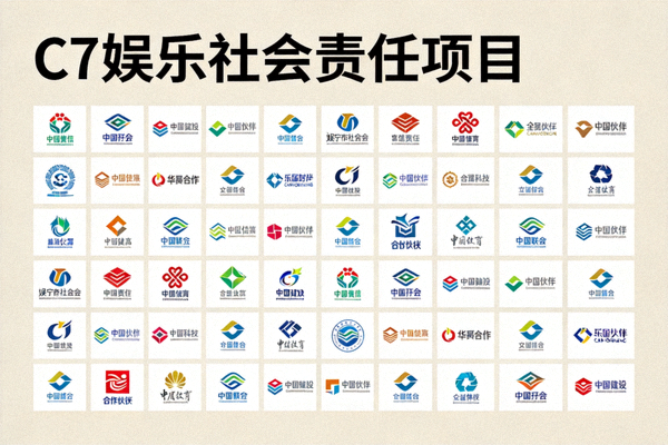 C7娱乐社会责任项目与合作伙伴logo墙