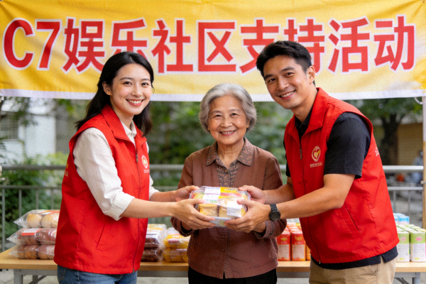 C7娱乐社区支持活动照片 - 志愿者与社区居民互动
