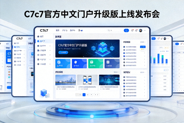 C7c7官方中文门户升级版上线发布会概念图，展示新界面