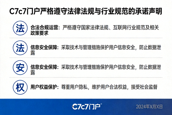 C7c7门户严格遵守法律法规与行业规范的承诺声明
