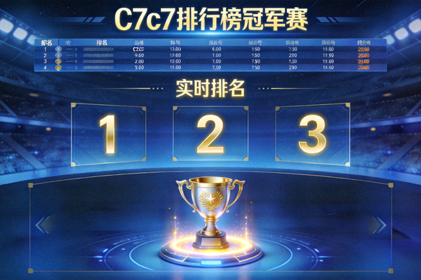 C7c7排行榜冠军赛活动界面，展示动态排名与奖杯