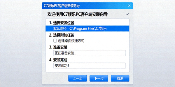 Windows电脑安装C7娱乐PC客户端的向导界面截图